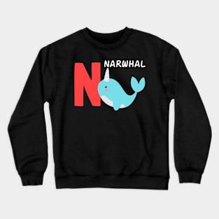 Narwhal funny alphabet Crewneck Sweatshirt